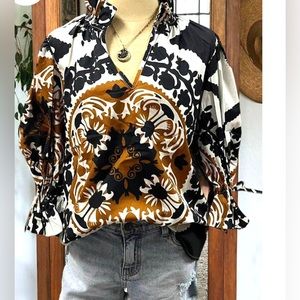 Western Ruffle Blouse